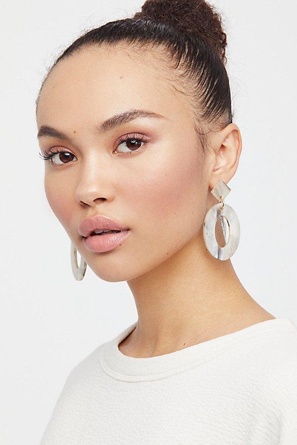 Kelly Resin Drop Hoop Earrings By Free People